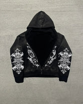 Hearujoy  American Devil Cartoon Letter Print Oversized Hoodie Men's Y2K Streetwear Retro Loose Casual Versatile Zipper Sweatshirt Women's